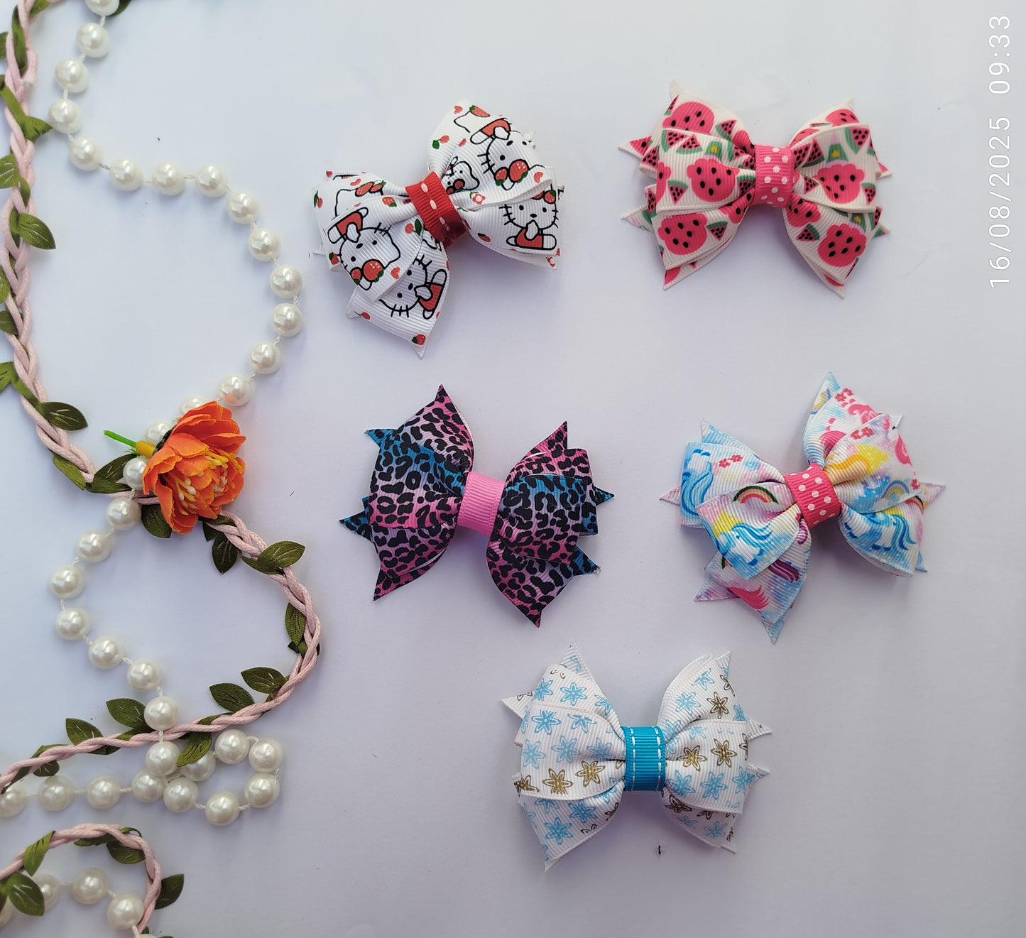 20 handmade ribbon bow hair clips in various colors, 6x8cm size, grosgrain ribbon, birthday gift, wholesale hair accessory set for girls and women