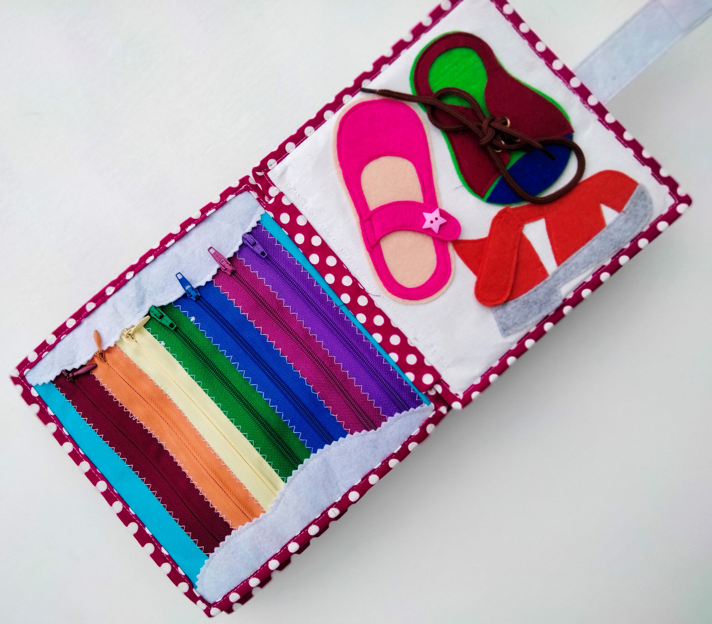 8 active pages Handmade Felt Activity Book Montessori Quite Book for Toddlers