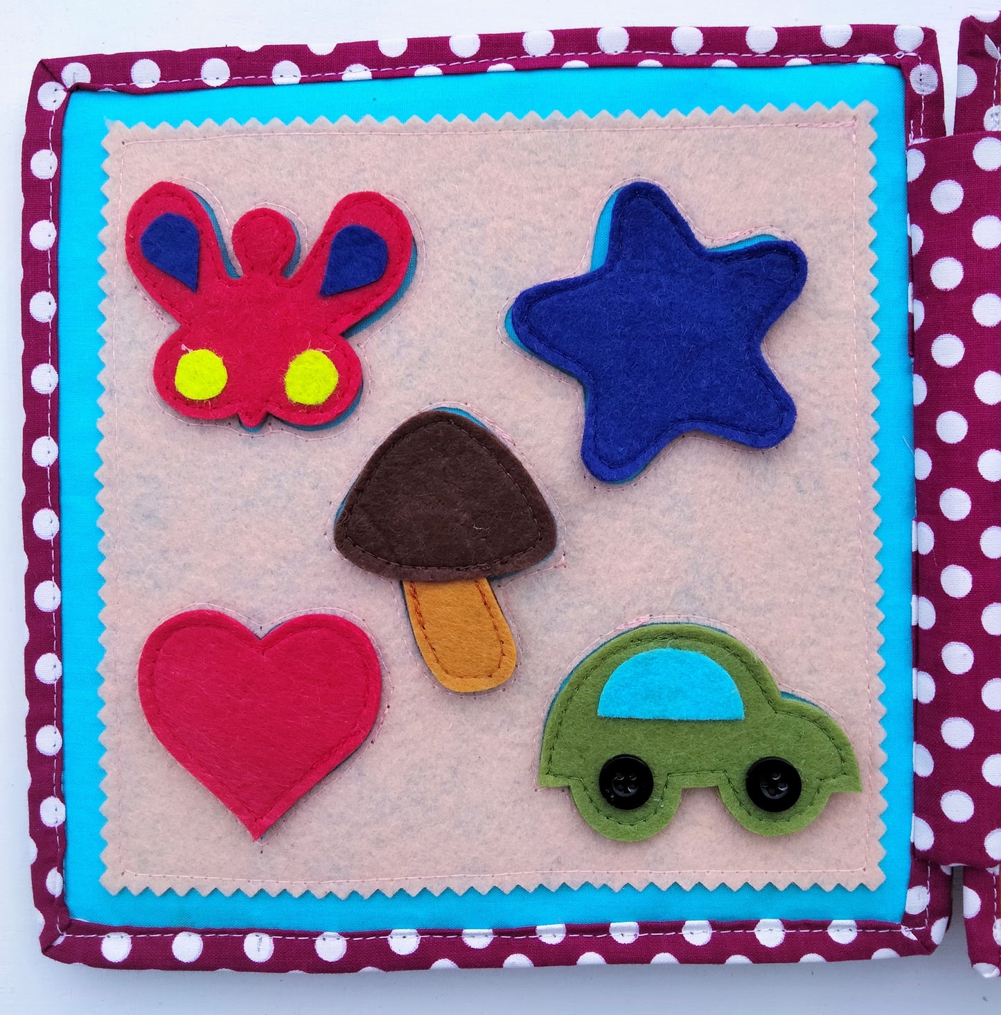 8 active pages Handmade Felt Activity Book Montessori Quite Book for Toddlers