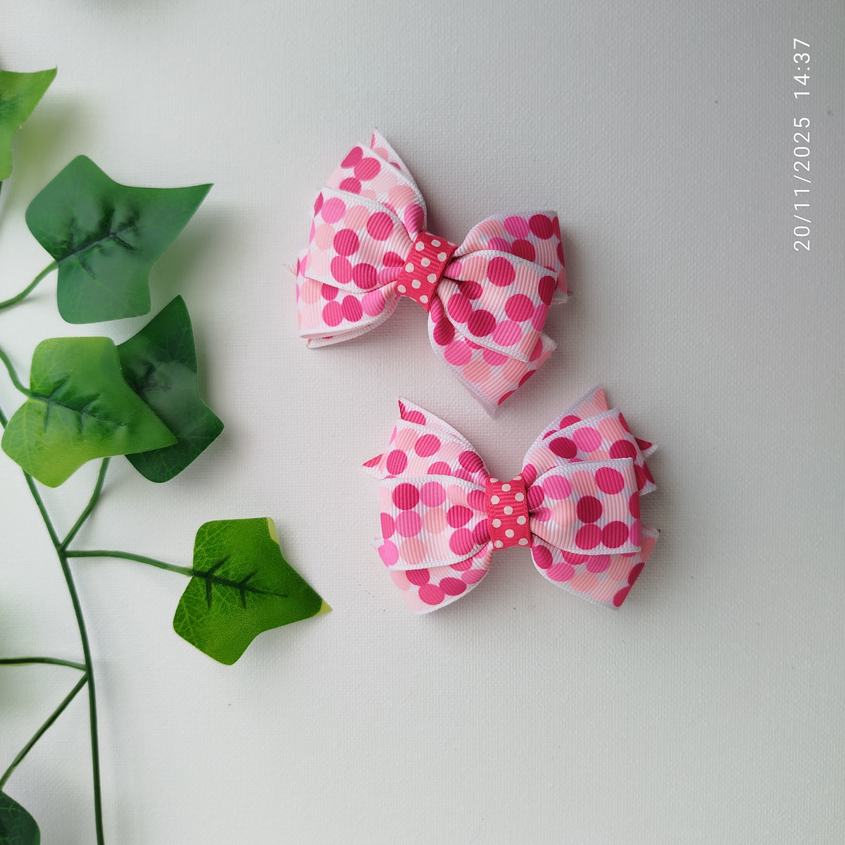 Handmade Red Kids Hair Clips Set of 12 – Ribbon Flower & Bow Kanzashi Style Hair Bows, Alligator Clips
