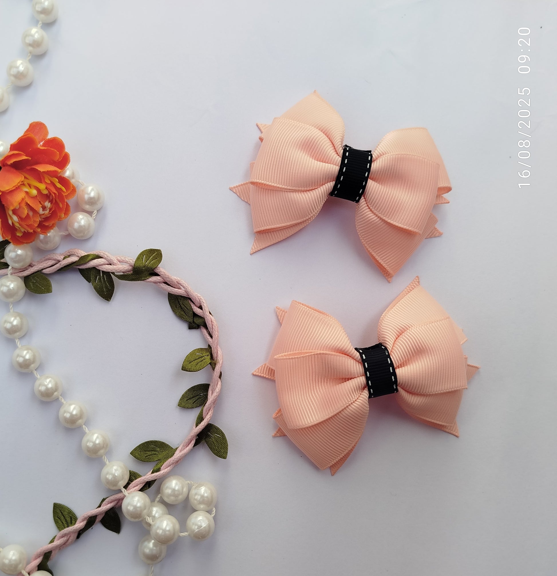 20 handmade ribbon bow hair clips in various colors, 6x8cm size, grosgrain ribbon, birthday gift, wholesale hair accessory set for girls and women