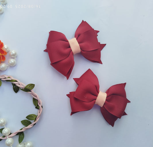 Handmade ribbon bow hair clip in plain color, 6x8cm size, unique high-quality hair accessory, perfect birthday or return gift for girls and women