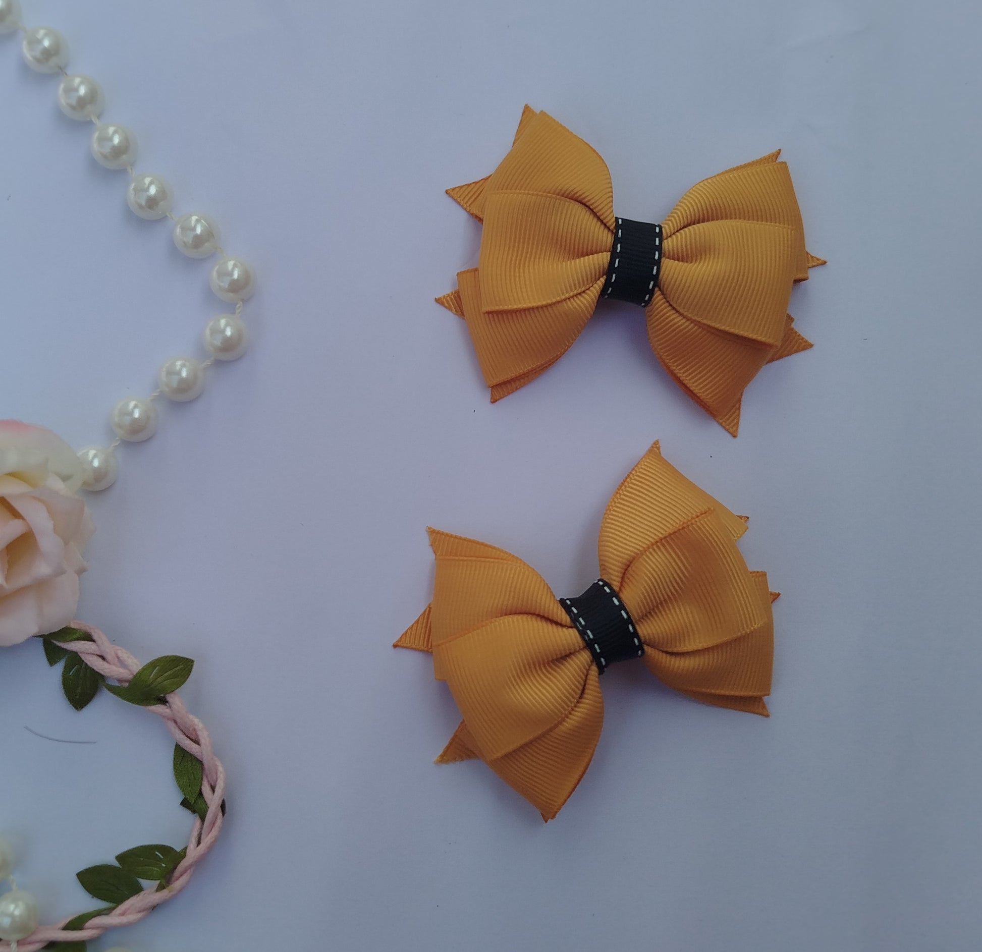 Plain multicolor handmade ribbon hair clips 20 pieces