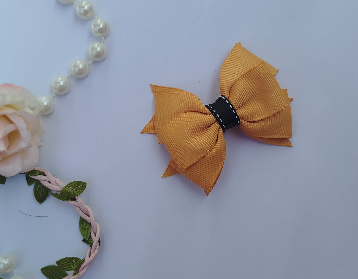 Handmade plain ribbon hair bows for kids and teens