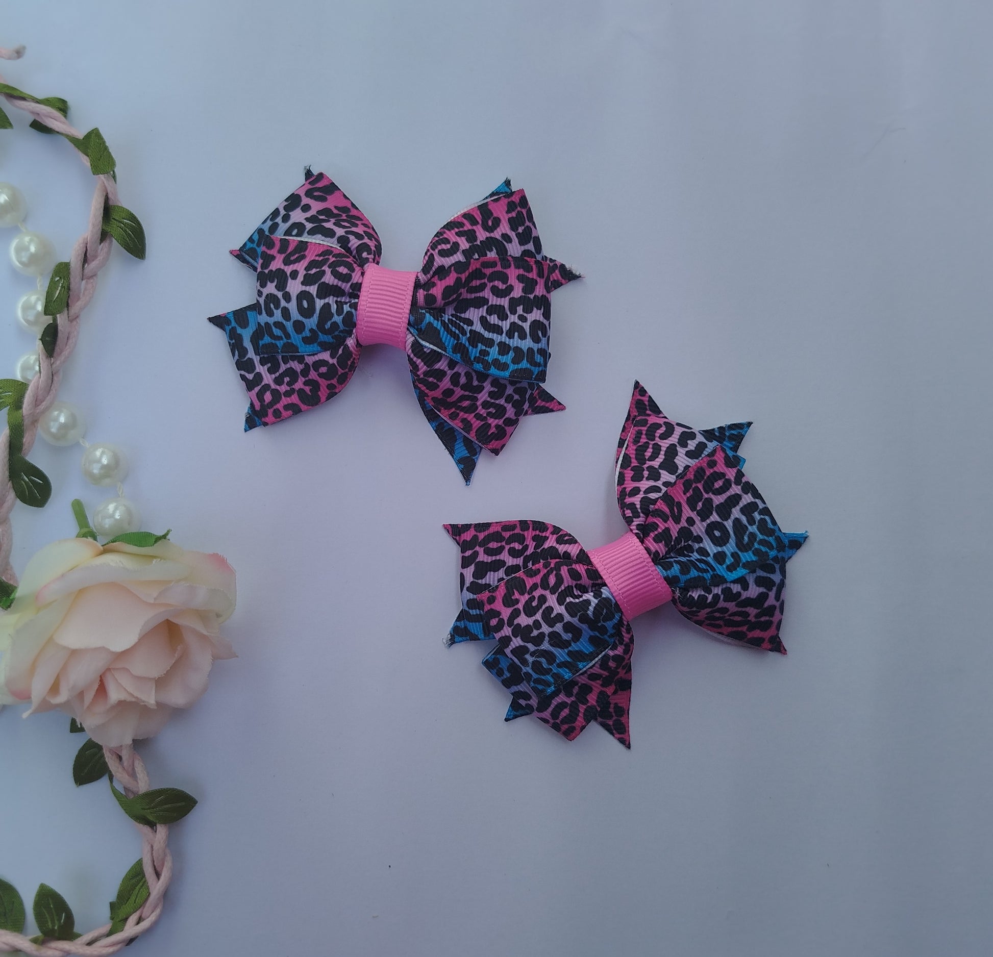 Multicolor handmade hair clips for school and parties