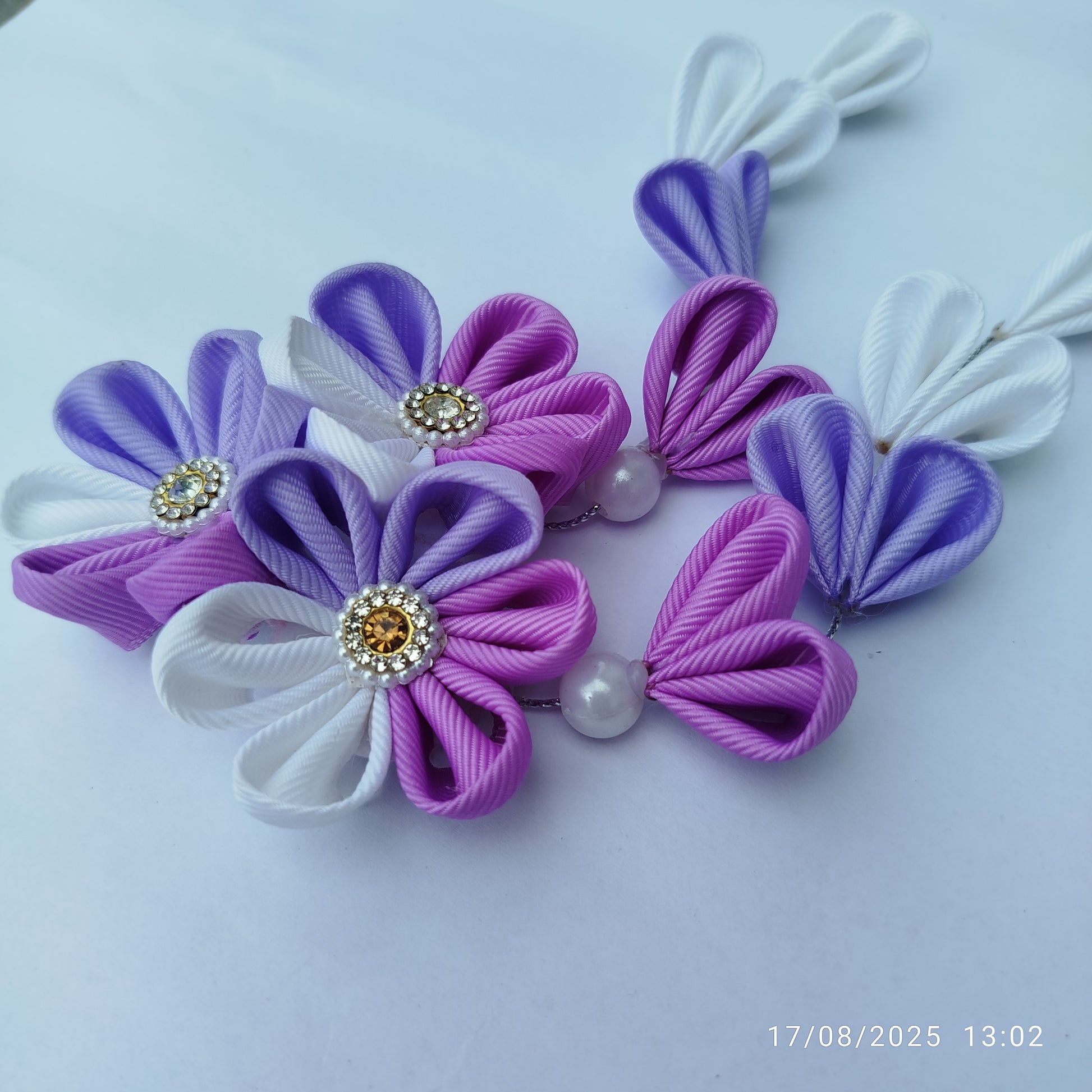 Handmade purple floral hair clip 28x8cm for mom