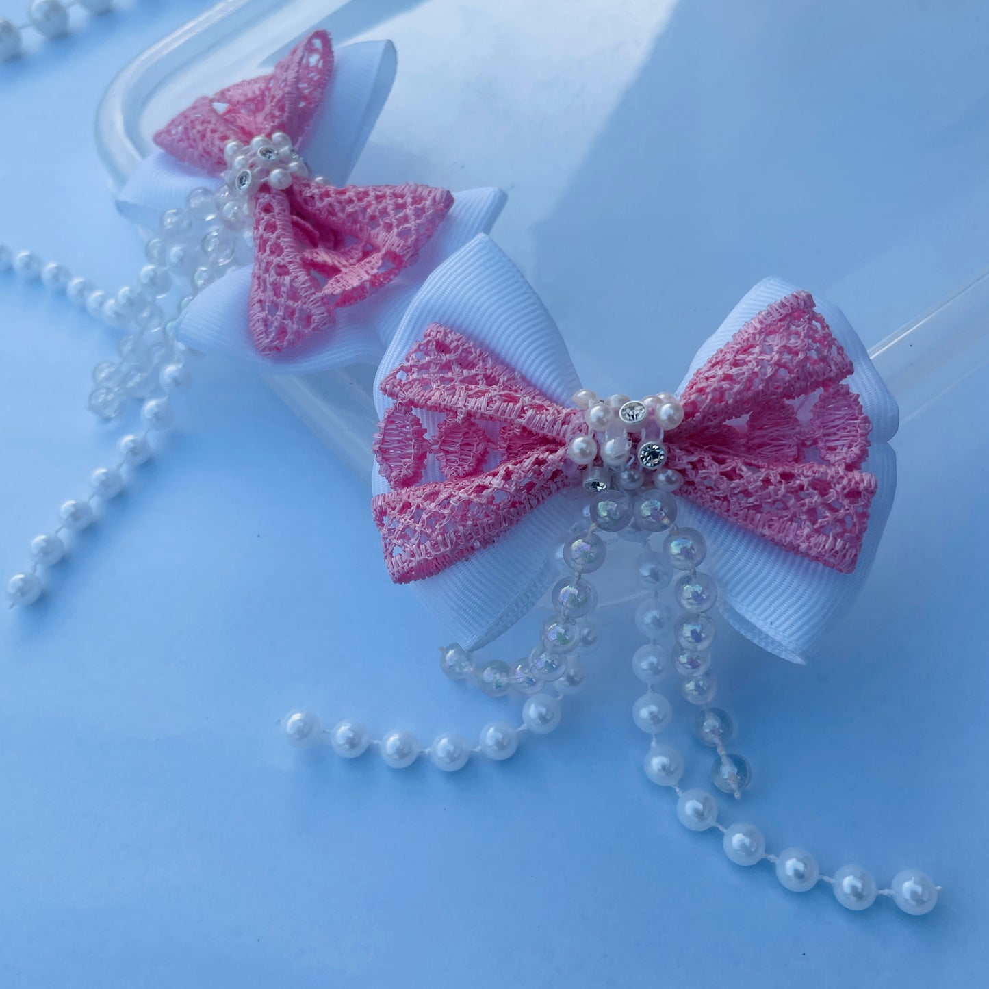 Handmade pink ribbon hair clip, unique design, alligator clip for girls, high-quality accessory, perfect for everyday wear or gifting