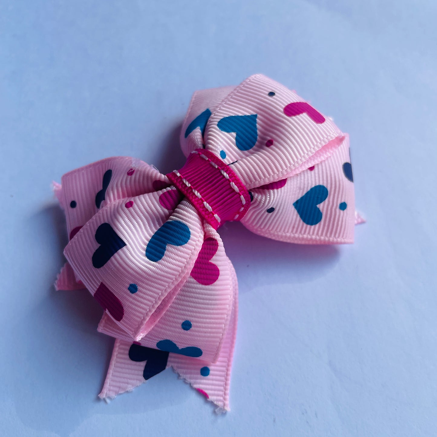 2 pcs Handmade Pink Ribbon Hair Clip for Toddlers – Grosgrain ribbon Bow with Alligator Clip | Baby Girl Hair Accessory